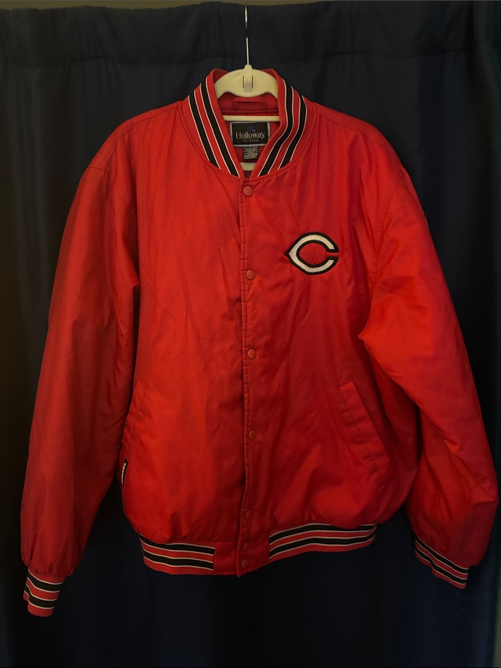 Vintage Holloway Red Men's Varsity Bomber Jacket with C Patch